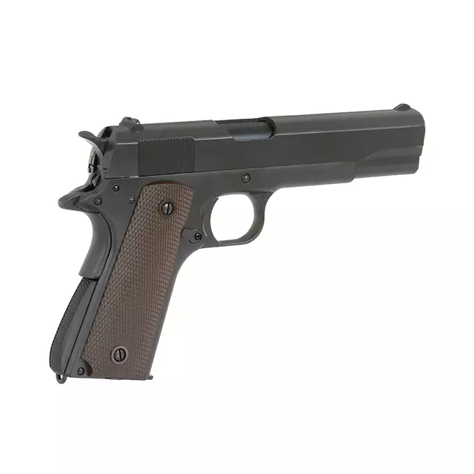 [Zestaw] Pistolet airsoftowy M1911 U.S. ARMY [Army Armament] + Kabura Per-Fit do ponad 80 modeli pistoletów - Black [Amomax]
