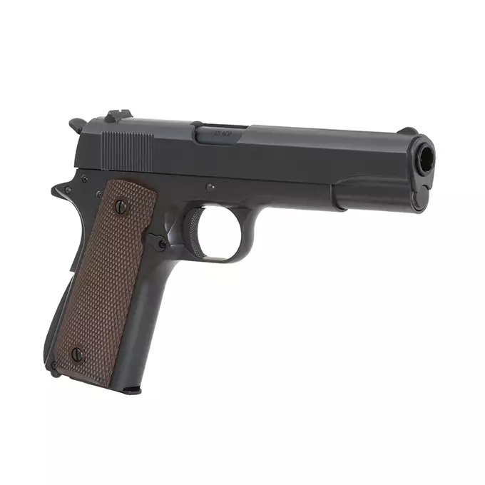 [Zestaw] Pistolet airsoftowy M1911 U.S. ARMY [Army Armament] + Kabura Per-Fit do ponad 80 modeli pistoletów - Black [Amomax]