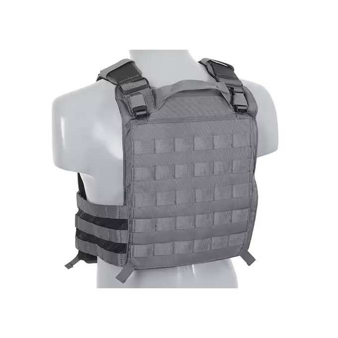 [Zestaw] 420 Plate Carrier - Wolf Grey [EM] + Odpinana potrójna elastyczna kieszeń na magazynki - Wolf Grey [EM] + Modułowy odpinany panel tylny do 420 Plate Carrier - Wolf Grey [EM]