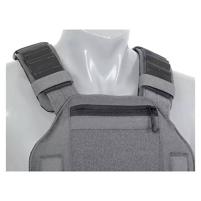 [Zestaw] 420 Plate Carrier - Wolf Grey [EM] + Odpinana potrójna elastyczna kieszeń na magazynki - Wolf Grey [EM] + Modułowy odpinany panel tylny do 420 Plate Carrier - Wolf Grey [EM]