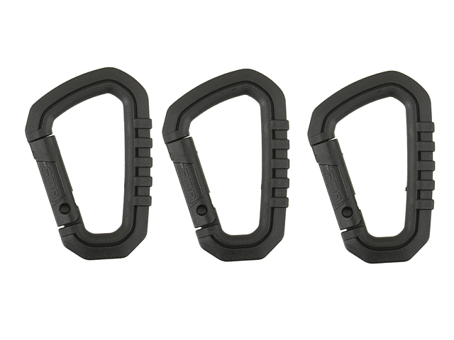 Ensemble Mousqueton nylon - BLACK - 3pcs [FMA]