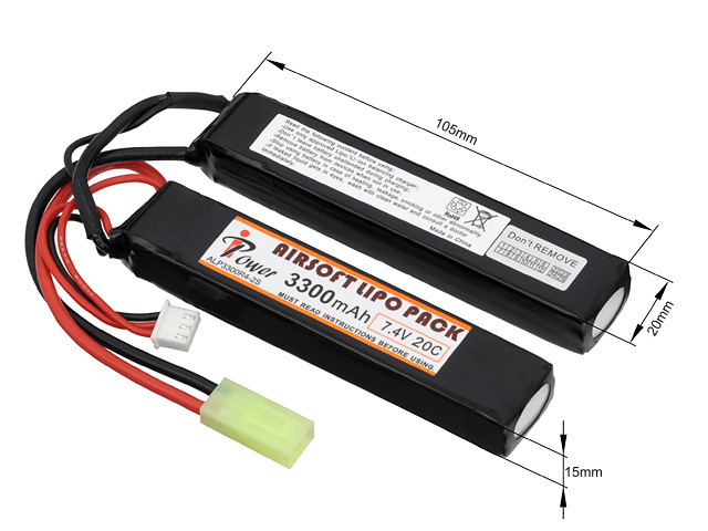 7.4v high c rating lipo battery stick type Elite Force 7.4V 1500 mAh LiPo Stick Battery w/ Mini Tamiya Connector main image 1