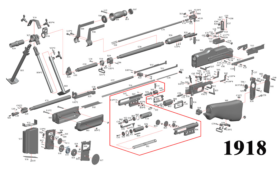 Complete Gearbox for M1918 BAR [ST] - Taiwangun