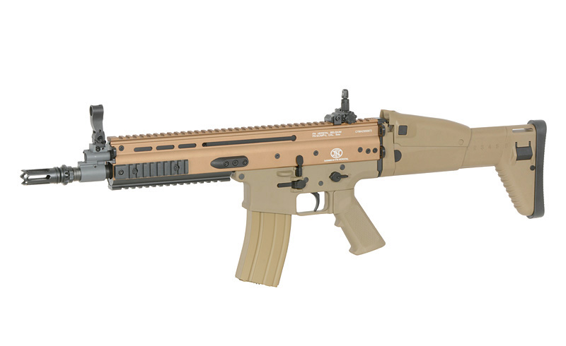 FN SCAR-L Subcarbine Replica with 25RPS, ESHOOTER ETU - Tan [Cybergun ...