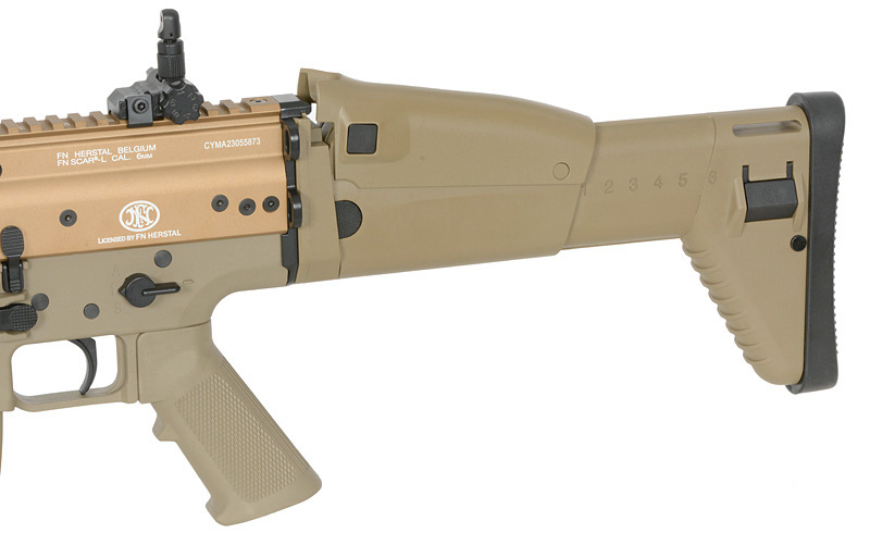 FN SCAR-L Subcarbine Replica with 25RPS, ESHOOTER ETU - Tan [Cybergun ...