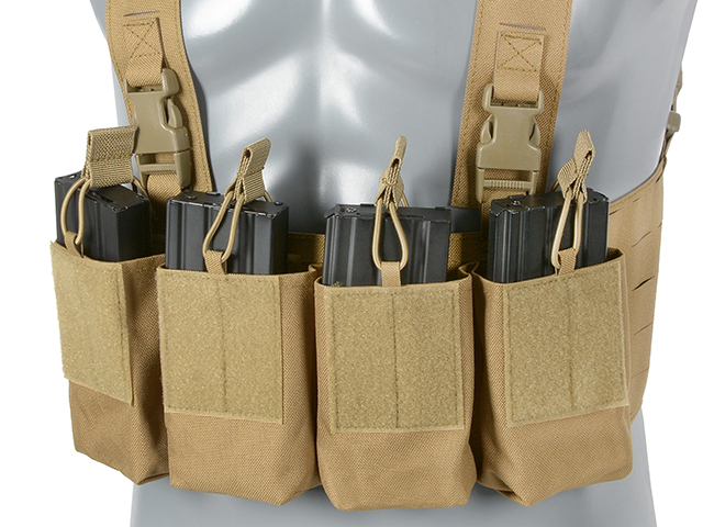 Chest Rig Laser-Cut with AR/AK Pouches - Coyote [8Fields] | Taiwangun