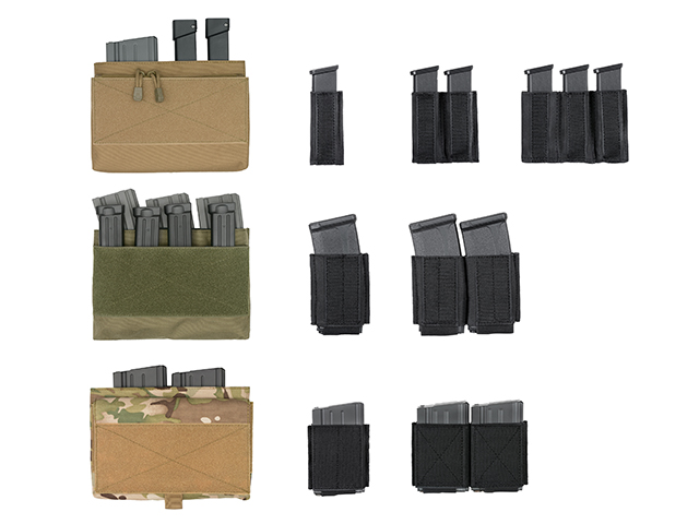 Set] MOLLE Kangaroo Front-Panel - Black [8FIELDS] + Plate Carrier