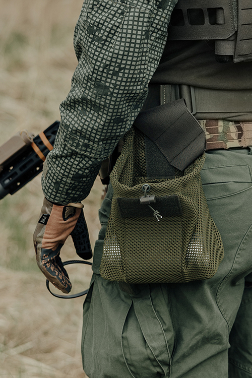 Laser Cut Foldable Mesh Dump Pouch - Ranger Green [8FIELDS