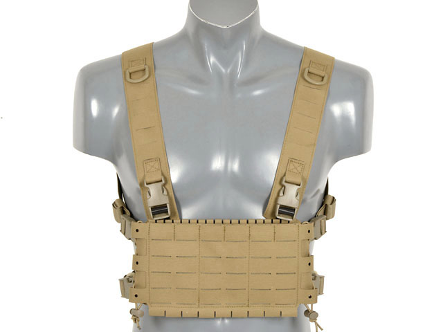 Chest Rig COMPACT - Buckle-up, MOLLE Laser Cut - Tan [8FIELDS] - Taiwangun