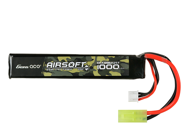 Batterie LiPo Gens Ace 2S 1000 MAh – 7,4 V – 25C – Connecteur Deans T – Pour Airsoft M4 Et Modèles RC